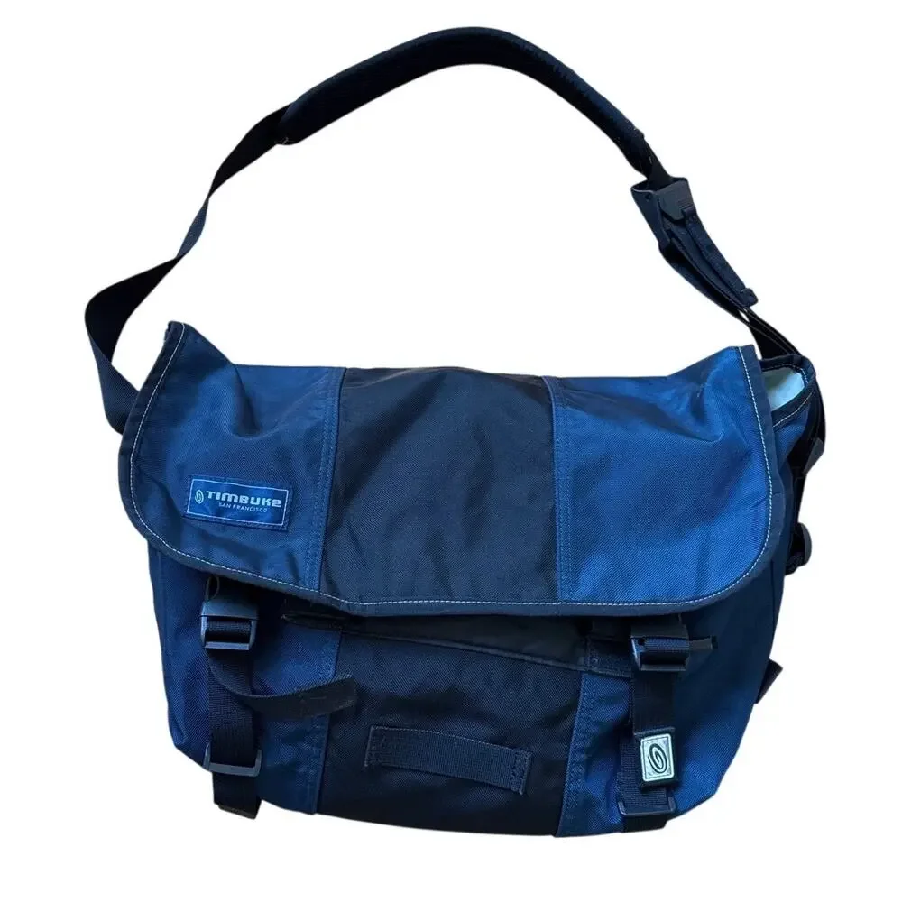 Timbuk2 Classic Messenger Bag Medium Commuter Laptop Adjustable Work Blue Black